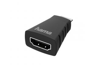 Адаптер HAMA 200347, Mini-HDMI мъжко - HDMI женско, Ultra-HD, 4K, Черен