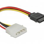 Кабел DeLock Molex 4 pin към SATA 15 pin, 12 cm