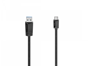 Кабел HAMA USB-C мъжко-USB-A мъжко, USB 3.2 Gen 1, 5Gbit/s, 0.25 м., Черен