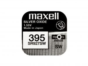 Бутонна батерия сребърна MAXELL SR927 SW /395/399/  AG7   1.55V