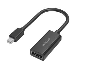 Адаптер HAMA, MiniDisplayPort мъжко - DisplayPort женско, Ultra-HD 4K, Essential, Черен