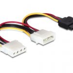 Кабел DeLock Power 4 pin мъжко към SATA 15 pin female + 4 pin женско, 16.5 cm