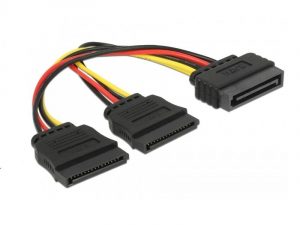 Кабел DeLock Power SATA 15 pin към 2 x SATA HDD, 15 cm