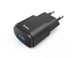 Мрежово зарядно Hama, USB-A, 6 W, Черен