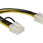 Кабел DeLock PCI Express power 6 pin женско > PCI Express 8 pin, 20 cm