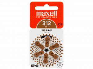 Батерия цинково въздушна MAXELL ZA312 6 бр. бутонни за слухов апарат в блистер
