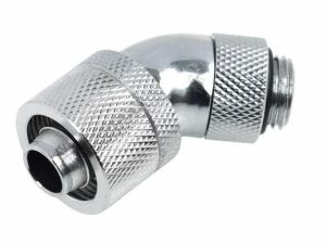 Компресионен фитинг Alphacool, 16/10 - G1/4, 45°, Въртящ се, Хром
