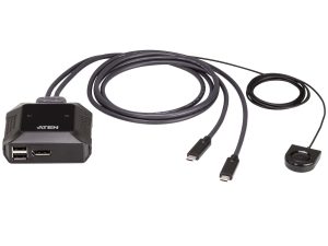 KVM превключвател, ATEN US3312, 2-портов, 4K, DisplayPort, USB-C