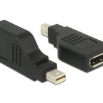 Адаптер Delock, mini DisplayPort 1.2 мъжко - DisplayPort женско, 4K, 90°