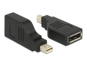 Адаптер Delock, mini DisplayPort 1.2 мъжко - DisplayPort женско, 4K, 90°
