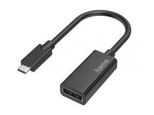 Адаптер HAMA 200314, USB-C мъжко - DisplayPort женско, Ultra HD, 4K, Черен