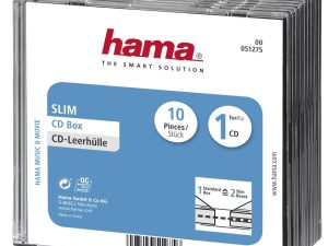 Hama Slim CD кутийки за дискове, опаковка от 10 бр, 51275