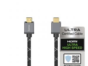 Кабел HAMA Ultra HD, HDMI мъжко - HDMI мъжко, 8K, 48GB/s,метал, 2 м, Позл. конектори, Черен