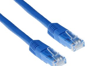 Мрежов пач кабел ACT U/UTP, CAT 6, RJ-45 - RJ-45, 1.0 m, Медни проводници, Син, Булк опаковка