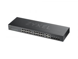 Суич ZYXEL GS1920-24V2, 24 портов Gigabit Smart-Managed,Fanless, за монтаж в шкаф