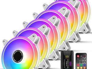 Комплект вентилатори EZDIY-FAB Moonlight White RGB PWM 120mm - 6 Pack