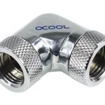 Адаптер Alphacool HF, L-конектор 90°, G1/4 - G1/4, Вътрешна резба, Сребрист