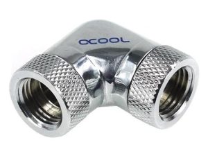 Адаптер Alphacool HF, L-конектор 90°, G1/4 - G1/4, Вътрешна резба, Сребрист