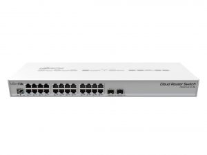 Суич Mikrotik CRS326-24G-2S-RM, 24xGigabit LAN, 2xSFP+ cages