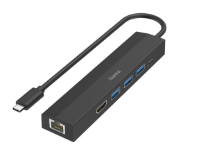 USB-C хъб HAMA, мултипорт, 6 порта, 3 x USB-A, USB-C, HDMI, LAN/Ethernet