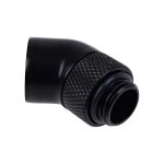 Ъглов адаптер Alphacool Eiszapfen, 45°, G1/4 външна към G1/4 вътрешна резба, Черен мат