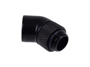 Ъглов адаптер Alphacool Eiszapfen, 45°, G1/4 външна към G1/4 вътрешна резба, Черен мат