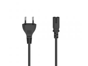 Захранващ кабел HAMA Euro Plug, 2-Pin(IEC C7) женско, 2.5 m, Черен