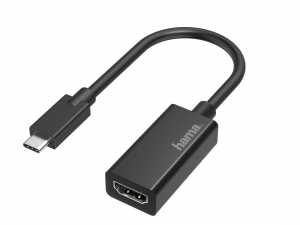 Адаптер HAMA 200315, USB-C мъжко - HDMI женско, Ultra HD, 4K, Черен
