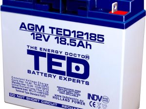 Оловна батерия TED ELECTRIC, 12V, 18.5Ah, 181/ 76/ 167 mm, AGM