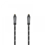 Оптичен аудио кабел HAMA ODT plug (Toslink), Метални накрайници, 1.5 м, Черен
