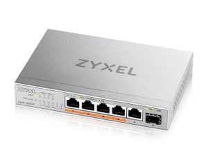 Суич ZyXEL XMG-105HP  5 портов 2,5Gb + 1xSFP+, 4 порта 70W PoE++, неуправляем