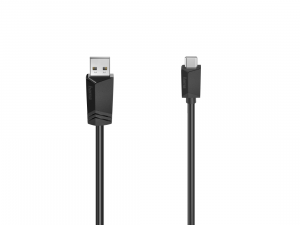 Кабел HAMA  USB-C мъжко - USB 2.0 A мъжко, 480Mbit/s,0.75 м, Черен