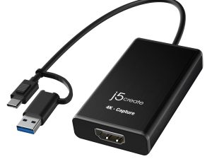 Кепчер адаптер j5create JVA11, HDMI - USB-C, 4K, Черен