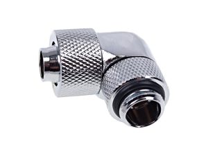 Фитинг Alphacool Eiszapfen, Удължител, 90°, 13/10mm, G1/4, Сребрист