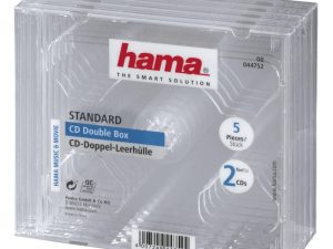 Кутийка за CD/DVD HAMA Double Jewel Case, прозрачен, 5 бр. в пакет