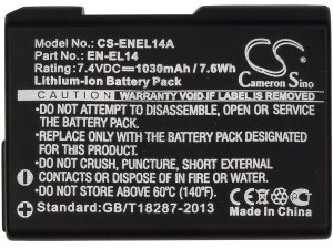 Батерия за апарат NIKON EN-EL14, 7.4V, 1030mAh, Li-Ion, Cameron Sino