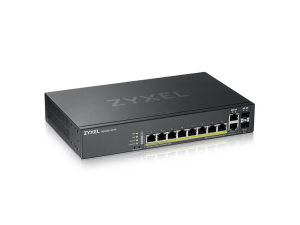 Суич ZyXEL GS-2220-10HP, 10 портов Layer2+, 8x Gigabit PoE + 2x Gigabit combo (RJ45/SFP), управляем