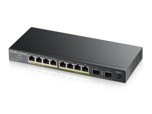 Суич ZYXEL GS1100-10HP, 8-портов, Gigabit, PoE, 2xSFP
