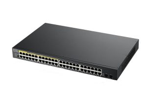 Суич ZYXEL GS1900-48HP, 48 портов управляем, PoE, Gigabit, за монтаж в шкаф