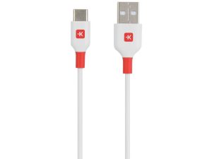 Кабел Skross, USB-C - USB-A 2.0 мъжко, 2.0м, Бял