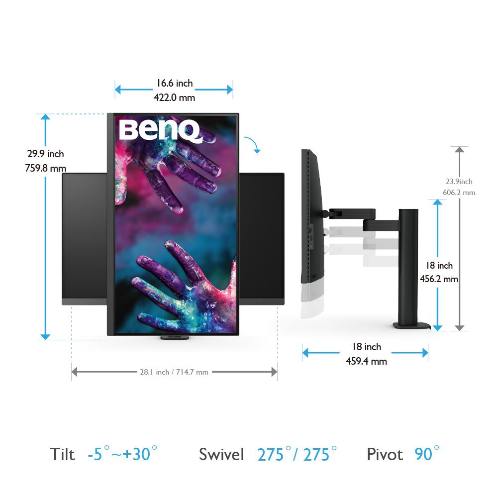 Монитор BenQ PD3205UA, 31.5 inch, IPS, 3840x2160, 60Hz, HDMI, DP, USB-C PD - Image 12