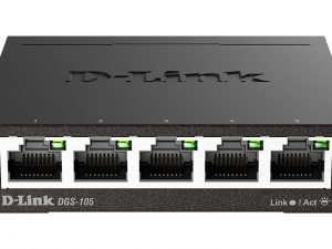 Суич D-Link DGS-105/E, 5 портов, 10/100/1000, Gigabi, метален корпус