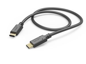 Кабел HAMA USB-C мъжко– USB-C мъжко, 1.5м,480Mb/s, позл.конектори, черен