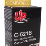 Мастилница UPRINT CLI521 CANON, С чип, Черна
