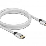 Кабел Delock Ultra High Speed,HDMI мъжко - HDMI мъжко, 48 Gbit/s, 8K 60 Hz, 2 м, Сребрист