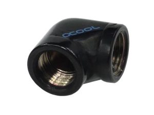 L-конектор Alphacool HF, Вътрешна резба G1/4 - G1/4, 90°, Черен мат