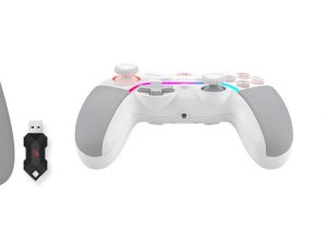 Геймърски контролер A4tech Bloody GPW70, Жичен и безжичен, RGB, Бял