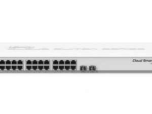 Суич MikroTik 326-24G-2S+RM 24 x Gigabit Ethernet ports, 10/100/1000Mbps, 2x SFP+ cages, монтаж в шкаф