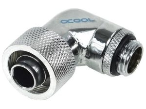 Компресионен фитинг Alphacool, 16/10 - G1/4, 90°, Въртящ се, Хром