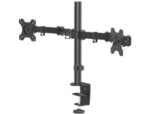 Стойка за 2 монитора за бюро HAMA Регулируема, 13" - 32", 8 кг, Swivel/Tilt, Черна
